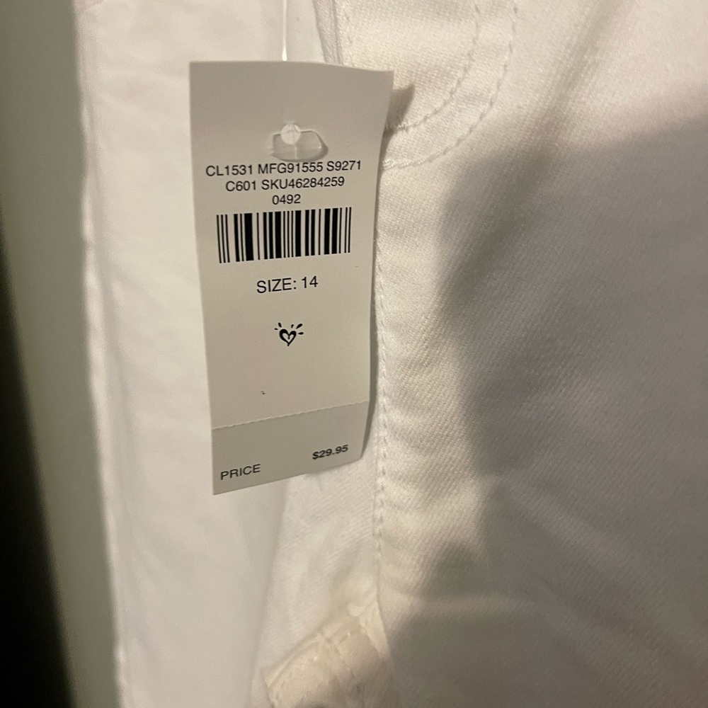 Girls white justice pants